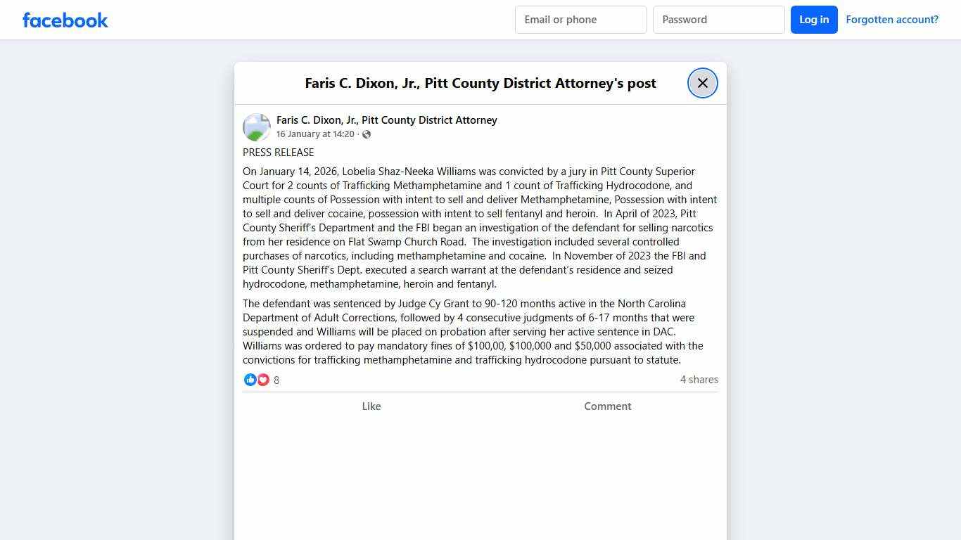 PRESS... - Faris C. Dixon, Jr., Pitt County District Attorney Facebook